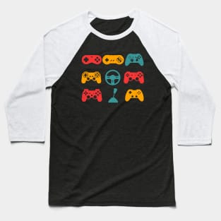 Video Game Console Controllers Retro 80's 90's Arcade Gamer Baseball T-Shirt